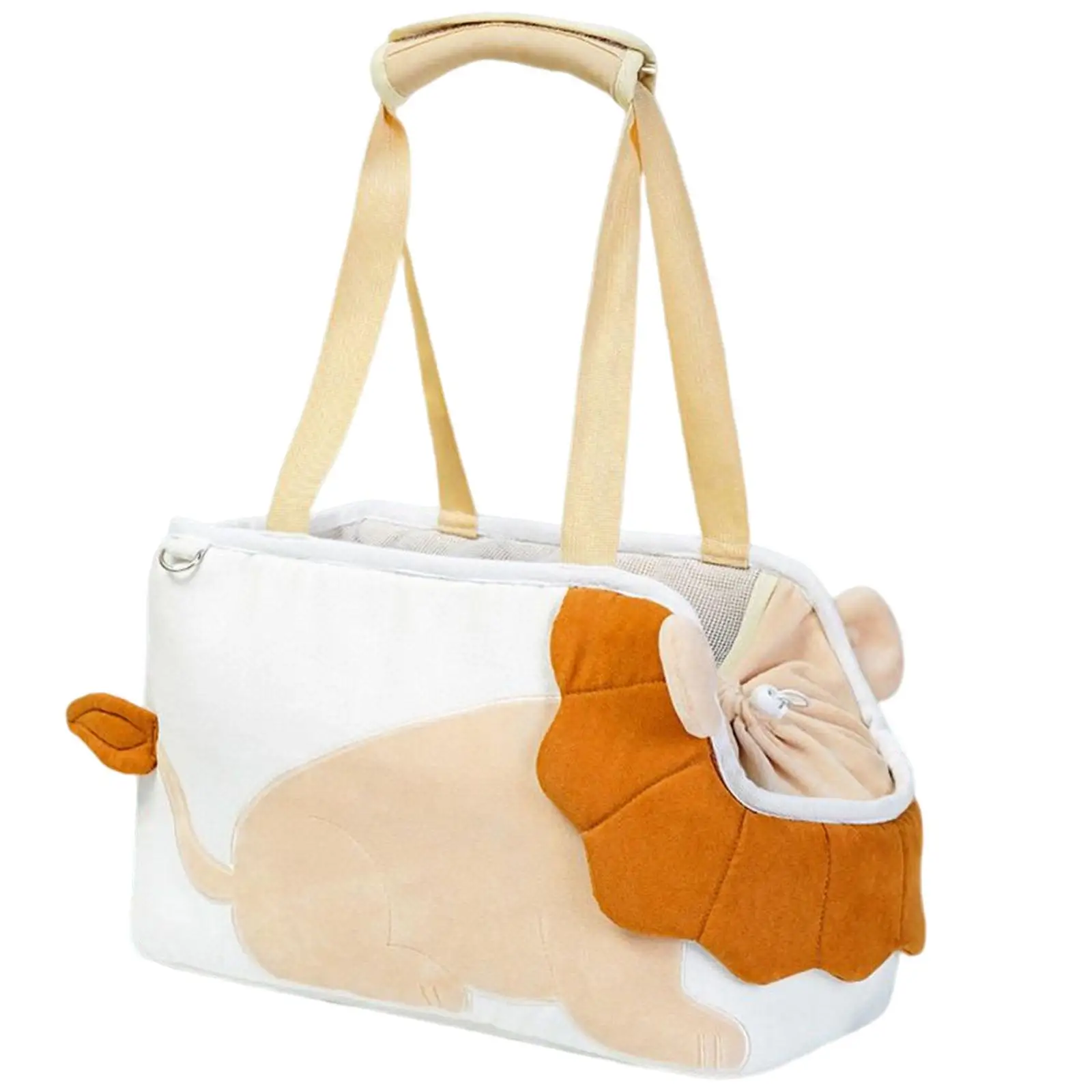 Pet Cat Shoulder Bag Pouch Hand Tote Cat Carrier Cartoon Lion Pattern Padded