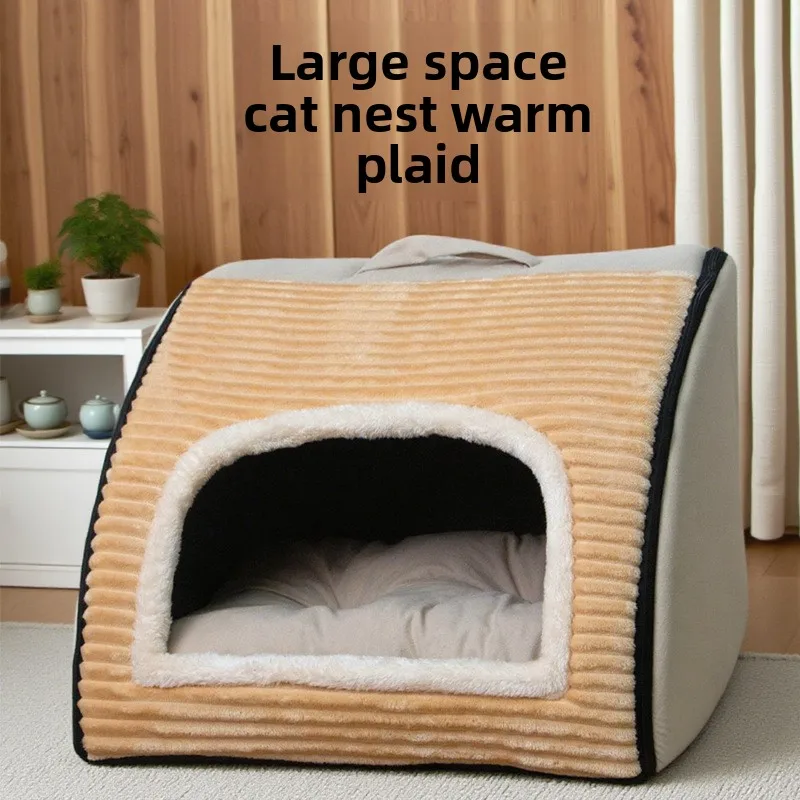 Cama villa semicerrada cálida resistente al viento para perros y gatos - imagen 4