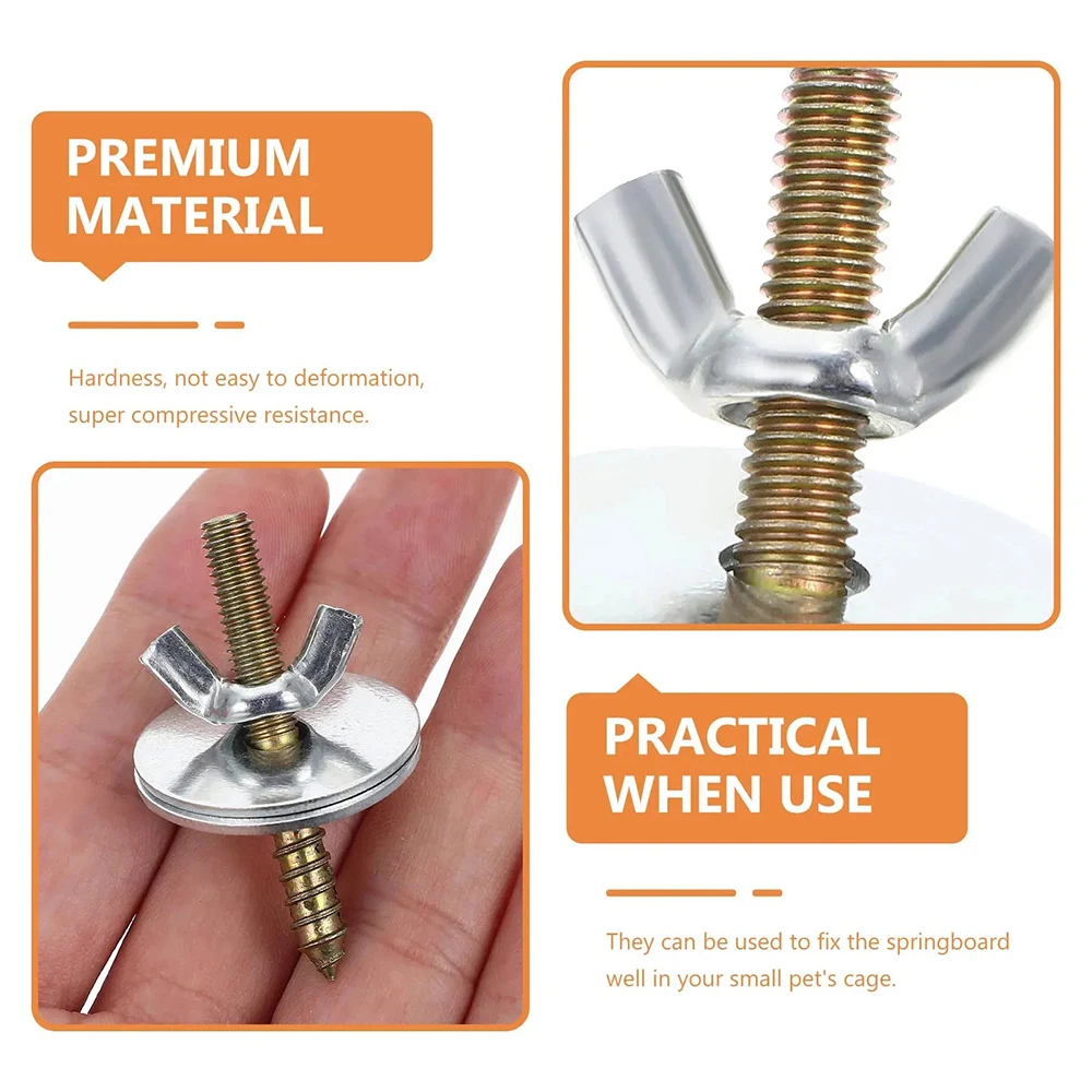 Kits de montaje de tornillos para tuercas, tornillos para perca y jaula de pájaros, Kits de alas de tornillo para pájaros y hámster, accesorios de cría, caja de fijación para loros, 10 Uds. - imagen 4