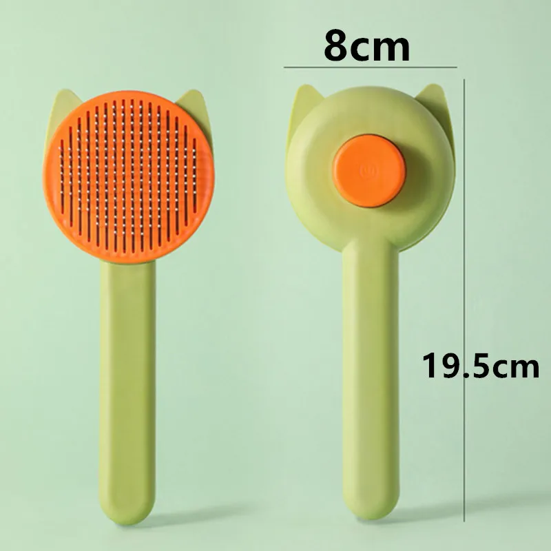 Peine de Acero Inoxidable para Gatos con Cepillo de Masaje y Removedor de Pelo de Un Botón - imagen 4