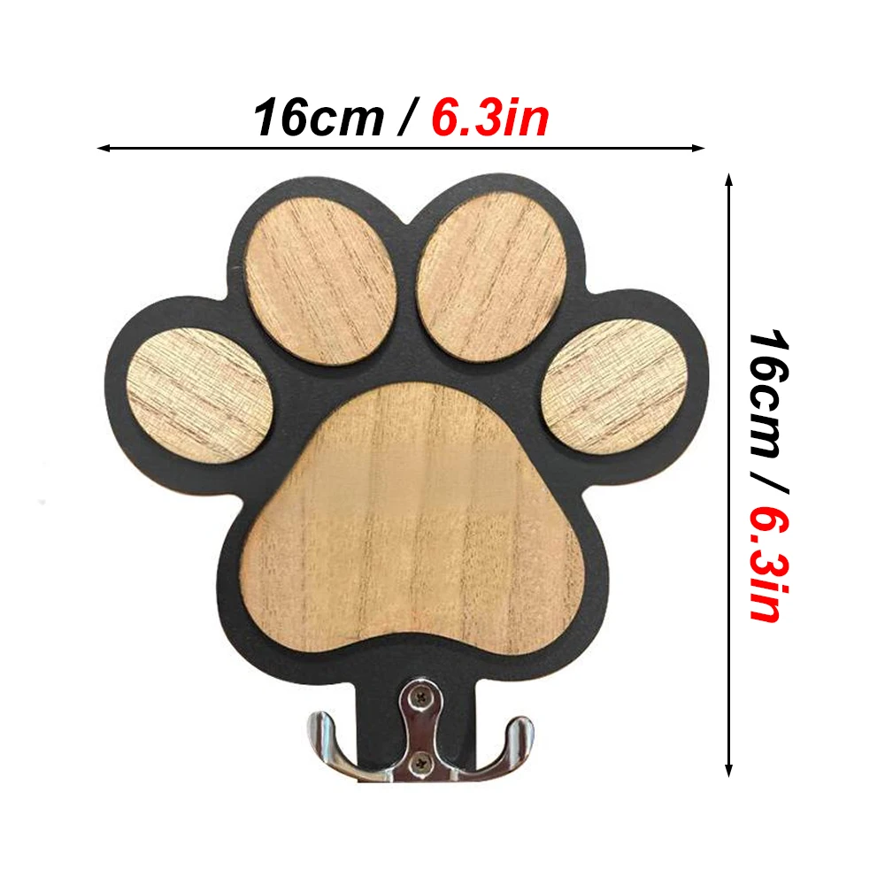 Colgador de correa de perro de madera con estampado de pata, gancho de pared para collares y abrigos, soporte de correa con diseño de pata, gancho de garra, regalo para amantes de los perros - imagen 2