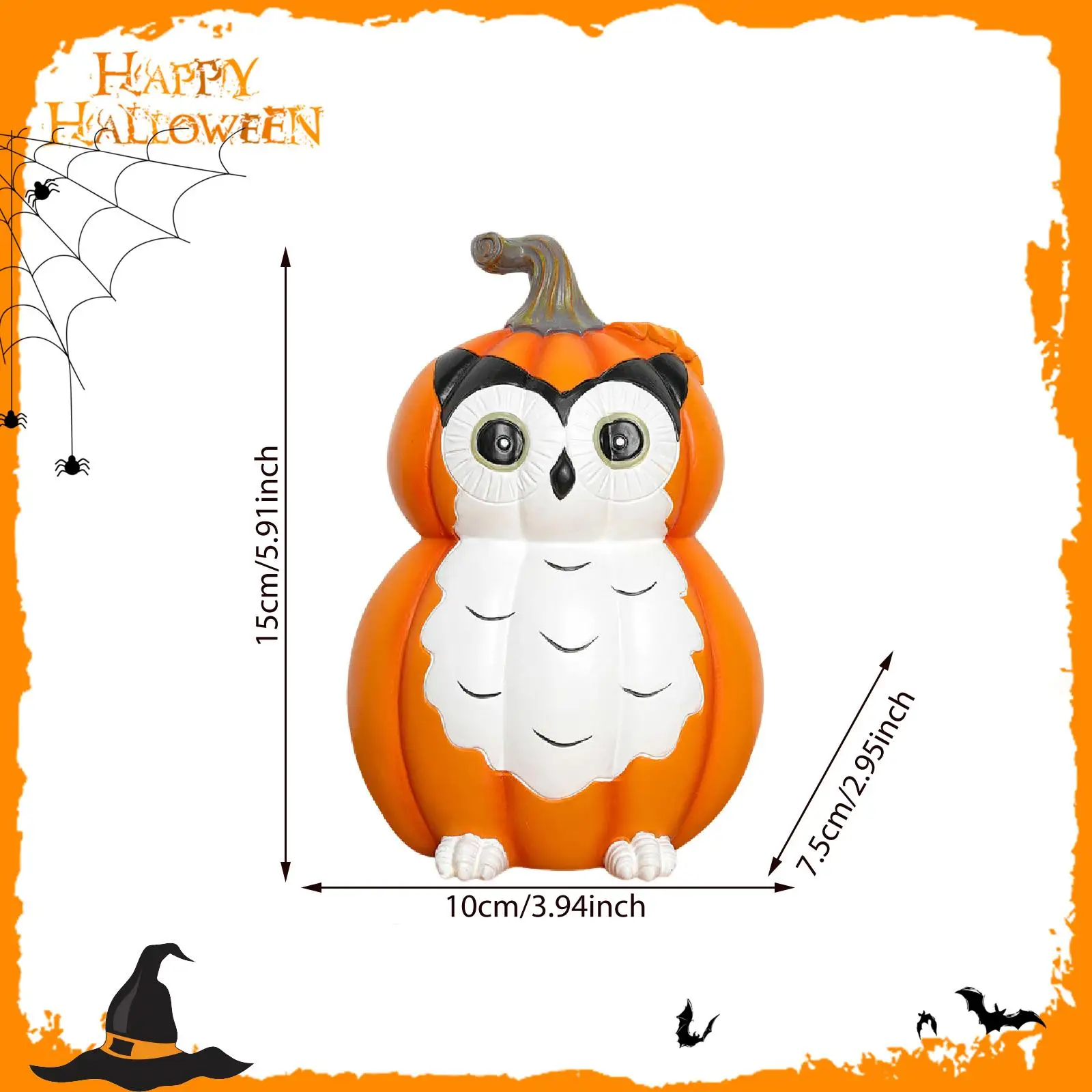 Animal Pumpkin Figurine Tabletop Halloween Decoration Statue Sculpture for
