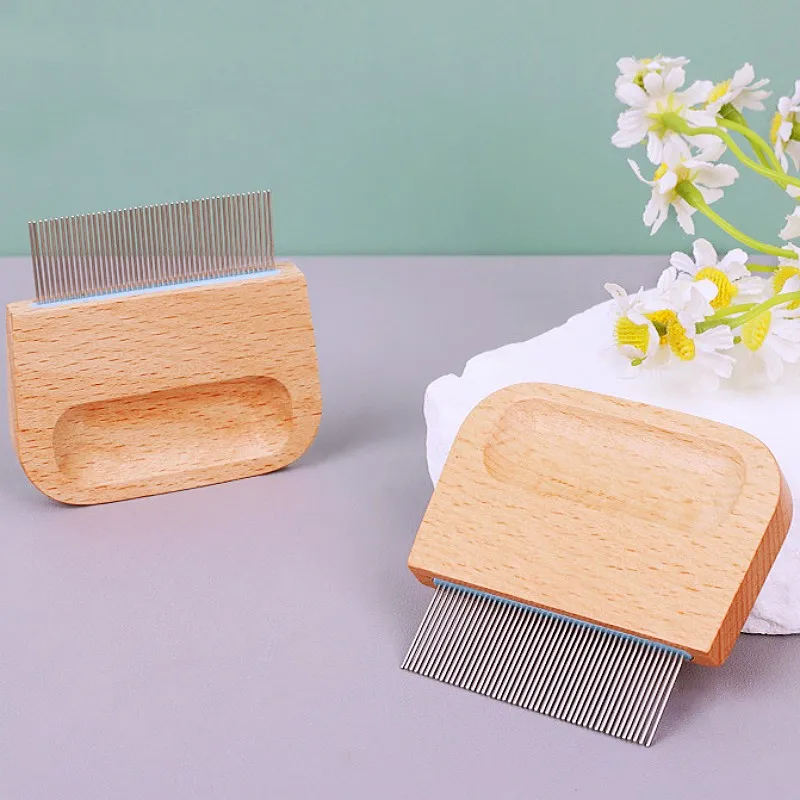 Peine para perros, cepillo para perros de madera maciza, removedor de pelo para mascotas, cepillo de bambú para gatos, peines de dientes densos para el cuidado de perros, peine de masaje, accesorios para mascotas - imagen 5