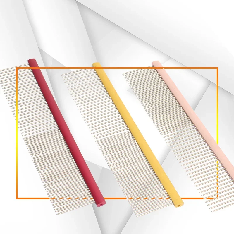 Peine de aluminio ligero para mascotas, pasadores de acero inoxidable, peine profesional para el cuidado de perros, cepillo recortador de pelo para limpieza de cachorros, accesorios para mascotas - imagen 4