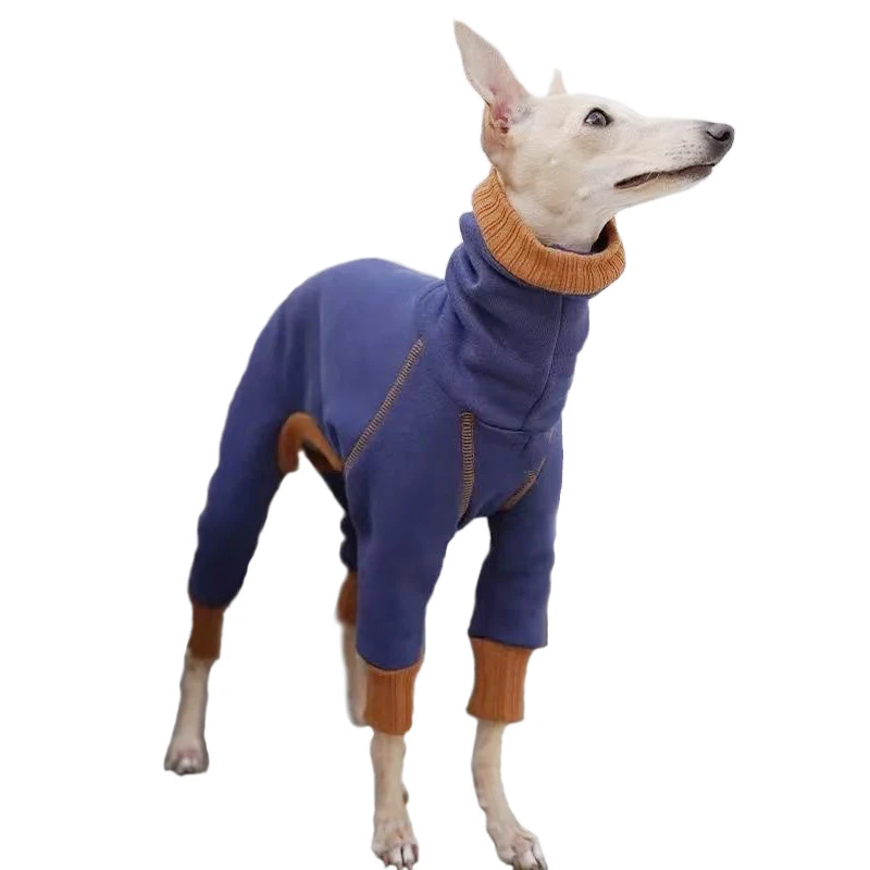Ropa de Greyhound whippets, pijama suave para perros oneses ropa de cuatro piernas, ropa de mascotas de cuello alto para perros medianos y grandes - imagen 2