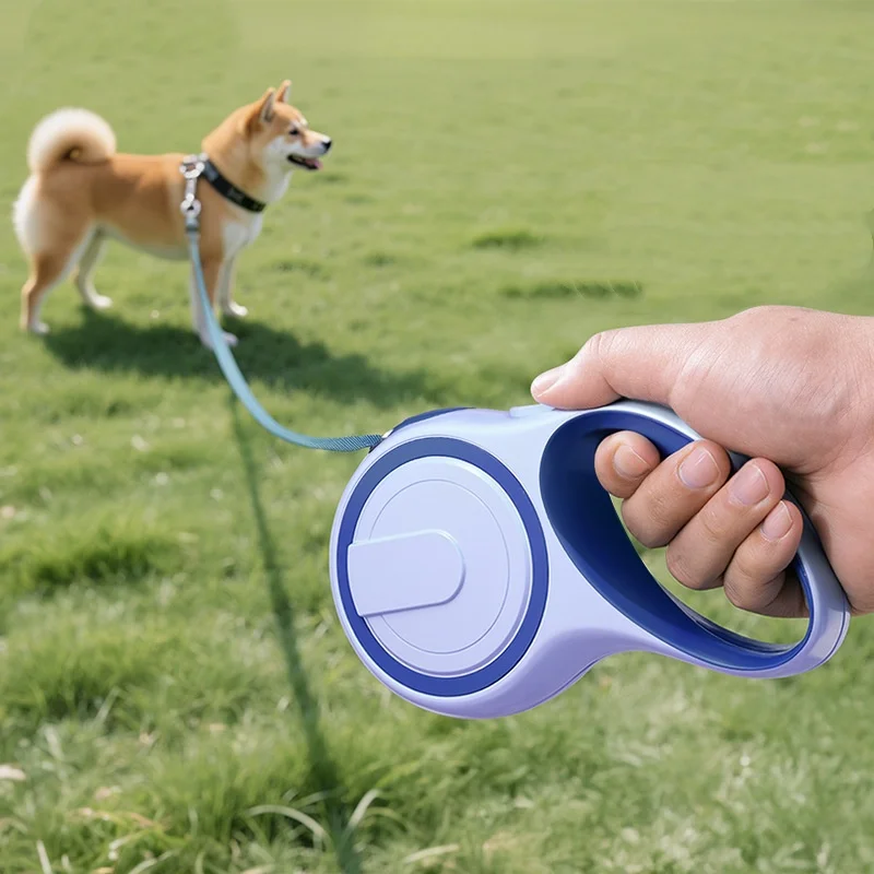 Correa retráctil automática de nailon duradero de 5M para perros pequeños, medianos y grandes, cable extensible para caminar con perros - imagen 2