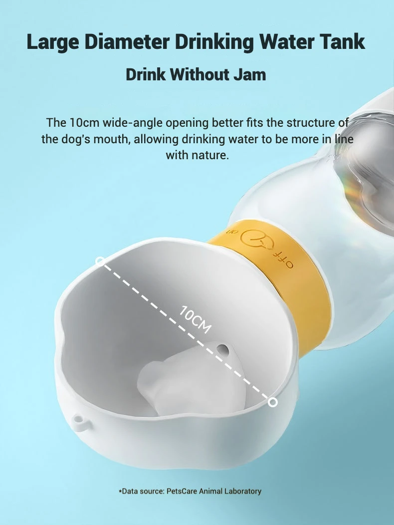 Botella de agua portátil para mascotas de 600ML con diseño a prueba de fugas, dispensador de agua desmontable y fácil de limpiar para perros y gatos, sin BPA para exteriores - imagen 4