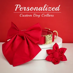 Collar lazo floral de seda para perro – Elegante y ajustable