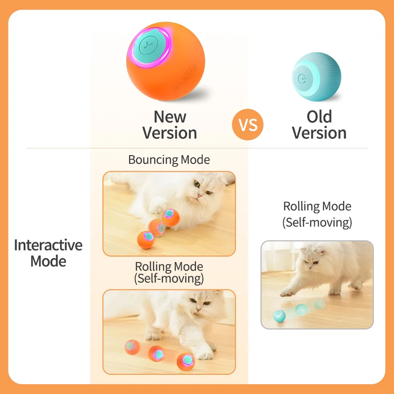 Pelota automática con luz para gatos – Juguete de movimiento - imagen 3