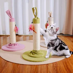 Poste rascador para gatos de sisal con plumas – Marco escalada