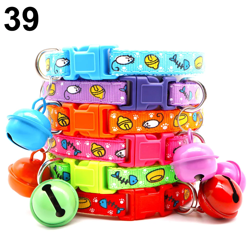 24 Uds lindo Collar de campana diferente Teddy Bomei perro huella de dibujos animados gato Colth suministros mascotas leva producto Dropshipping - imagen 4