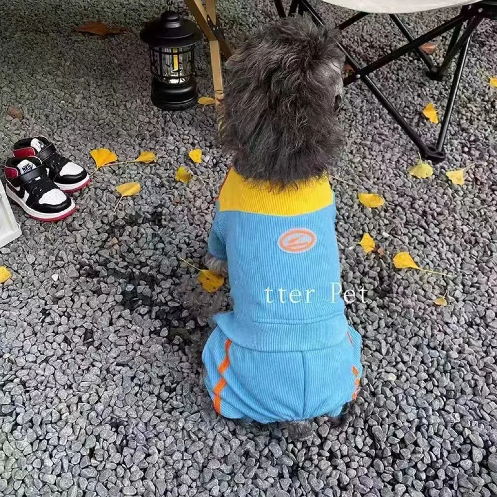 Ropa de primavera y otoño para mascotas, ropa deportiva cálida de cuatro patas, Teddy Schnauzer, mono para perros pequeños y gatos, ropa para cachorros - imagen 3
