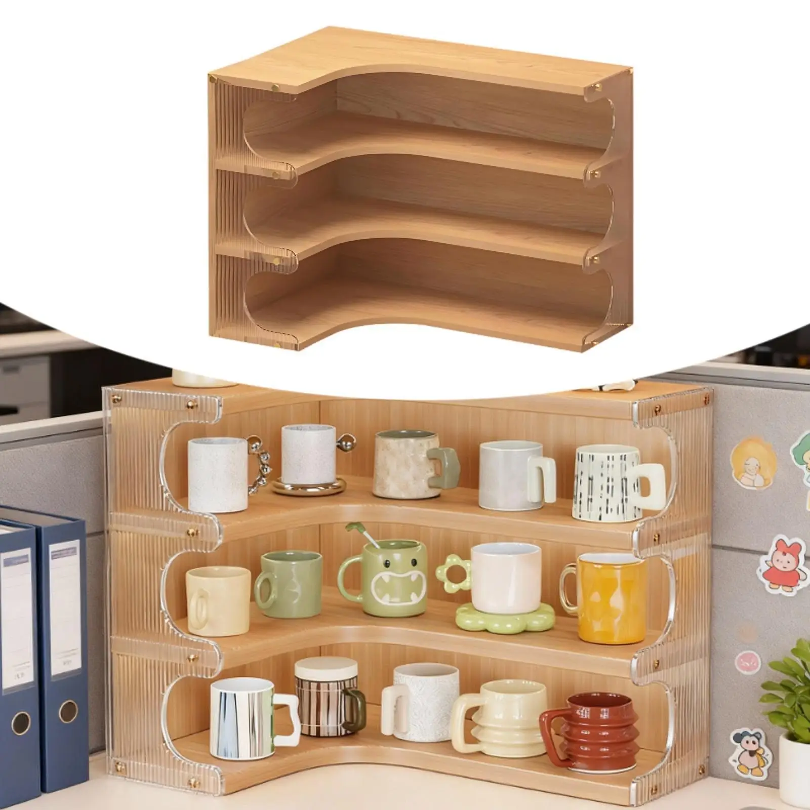 Desktop Corner Organizer Rack Wood Storage Shelf for Apartment Kitchen Hotel Desktop Corner Organizer Rack Wood Storage Shelf for Apartment Kitchen Hotel