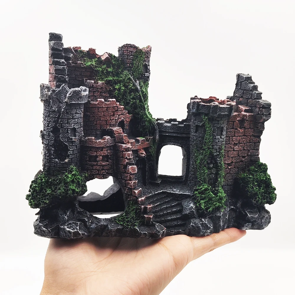 Adorno creativo castillo para pecera rocalla resina color aleatorio - imagen 2