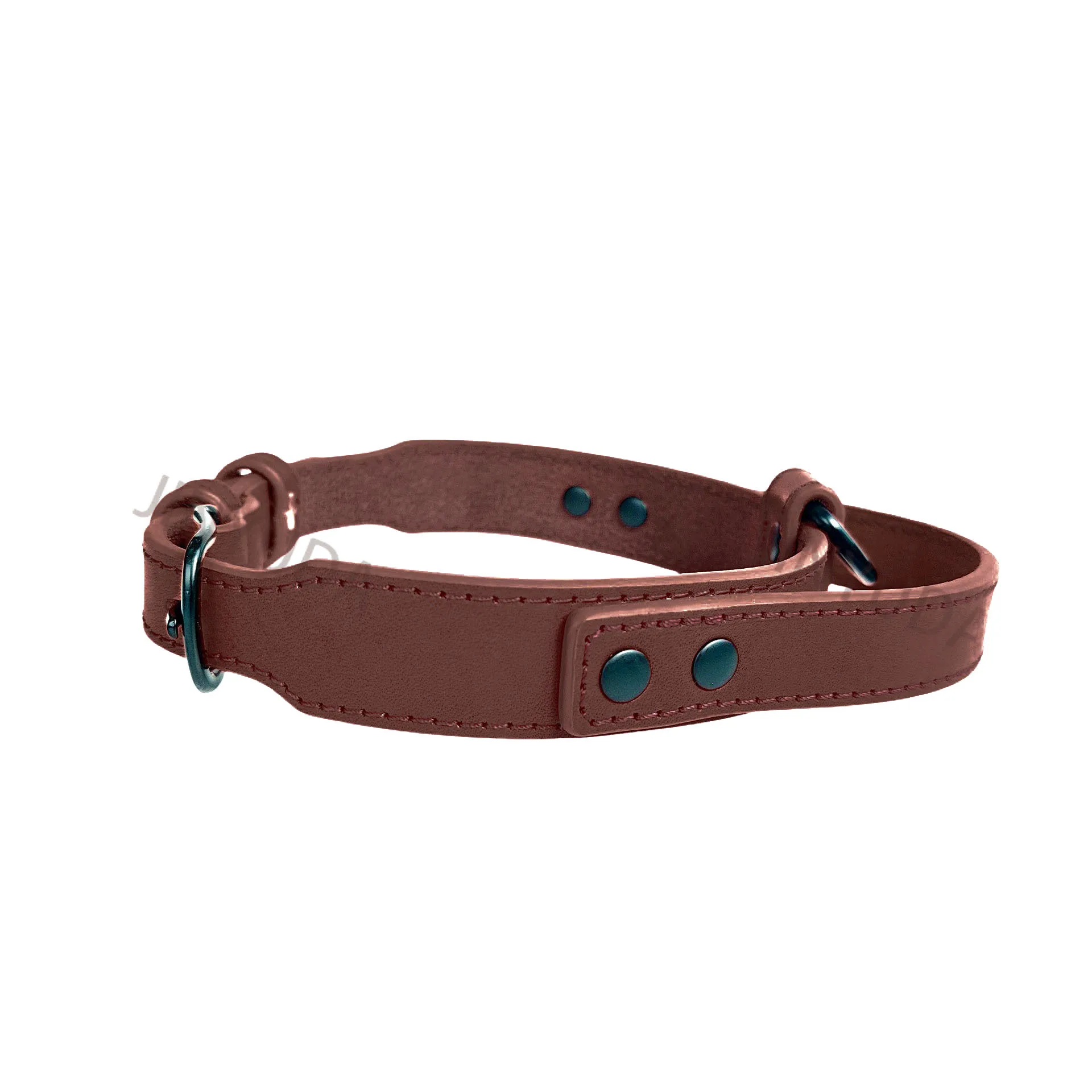 Collar de cuero para perro con mango de Control, collares sin tirones para perros auténticos y resistentes con Collar de entrenamiento para caminar para perros Buck de Metal - imagen 5