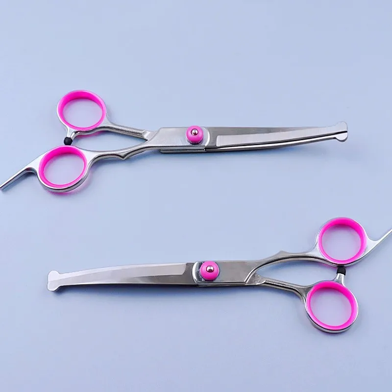 Tijeras de pelo para perros, tijeras de aseo para perros, recortador de pelo profesional para perros, Herramientas de limpieza de lana para mascotas, recortador curvo para suministros para perros - imagen 4