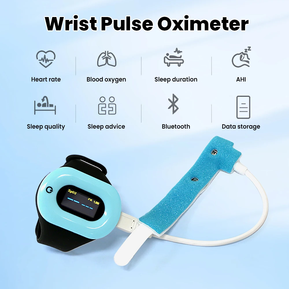 Monitor de espnea para dormir con Bluetooth, oxímetro de saturación de oxígeno y pulso para muñeca, diagnóstico para el cuidado de la salud - imagen 3