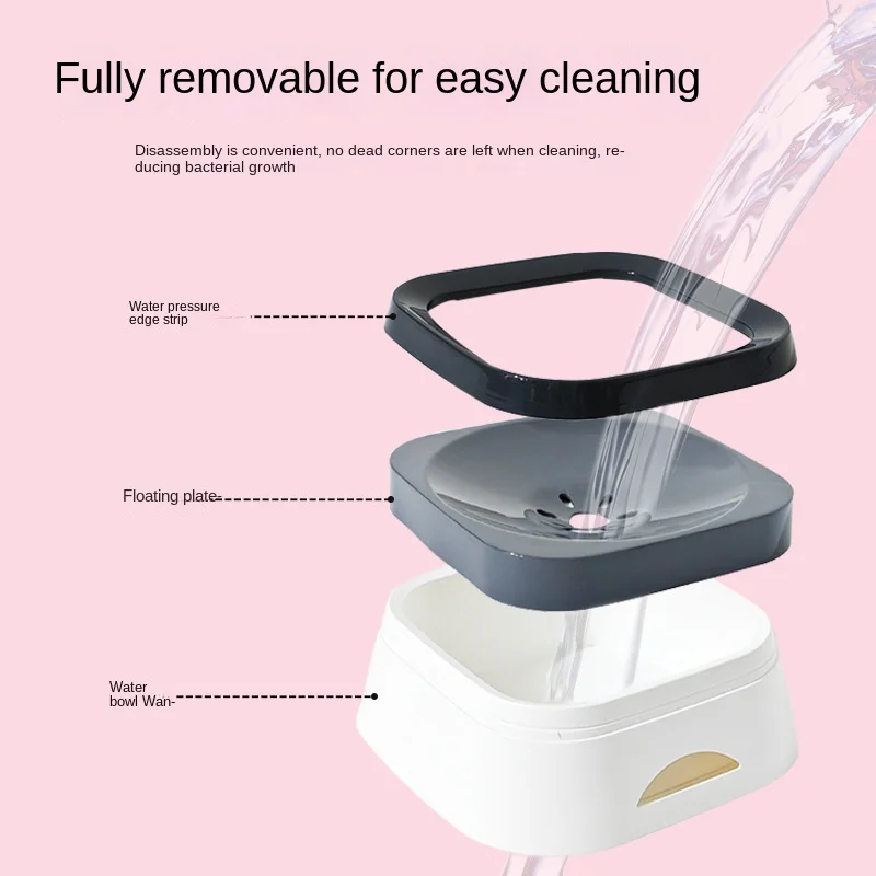 Cuenco de agua potable para perros, cuenco flotante sin húmedo para gatos sin derrames, dispensador de agua potable, cuenco de plástico antiobstrucción para perros - imagen 2
