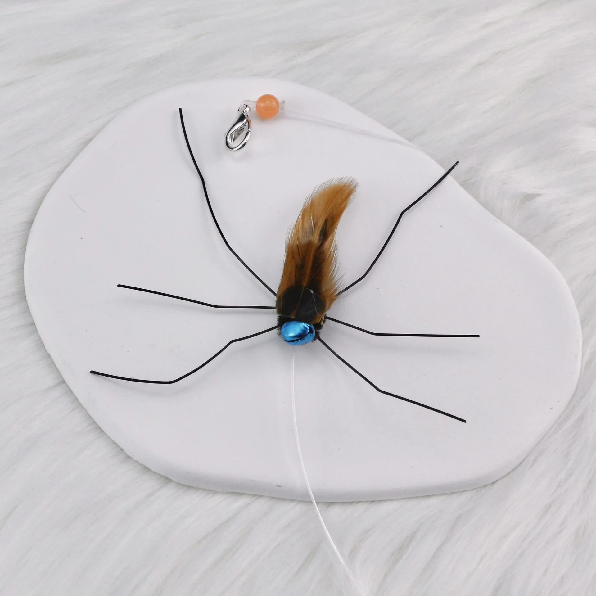 2 uds/3 uds mezcla de pluma de mosquito simulada juguete para gatos accesorios de repuesto divertido palo para gato Teaser juguete para mascotas - imagen 5