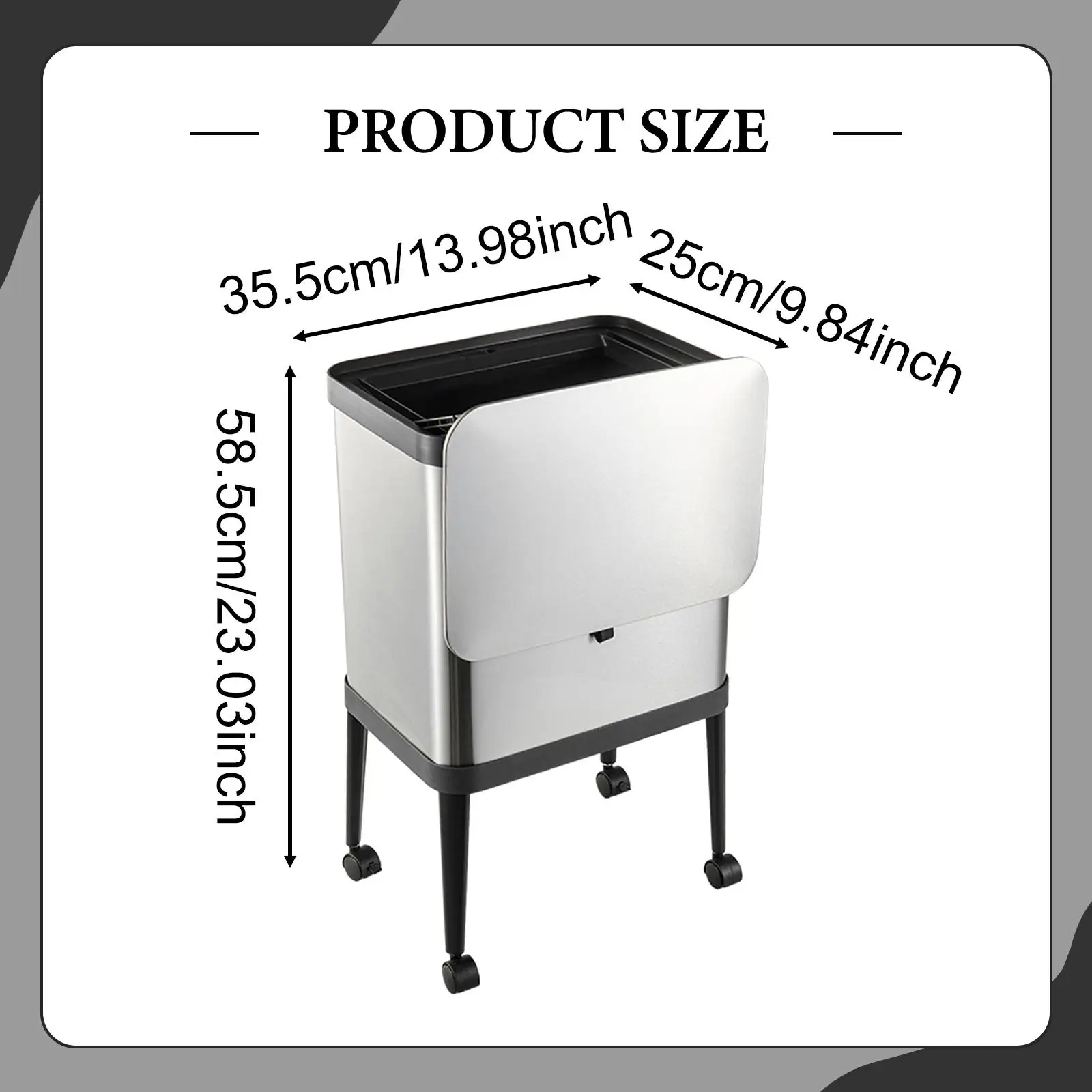 Trash Can 15L Efficient with Lid Modern Sturdy with Wheels Easy to Clean Stable Large Capacity Dustbin Garbage Can Garbage Bin Trash Can 15L Efficient with Lid Modern Sturdy with Wheels Easy to Clean Stable Large Capacity Dustbin Garbage Can Garbage Bin