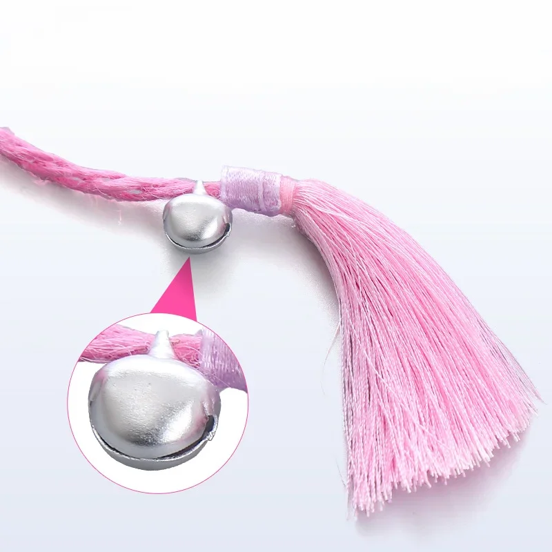 Bola de juguete pequeña con borla exquisita para gato, suministros para mascotas, Scallion dorado colorido, juguete de tiro - imagen 4