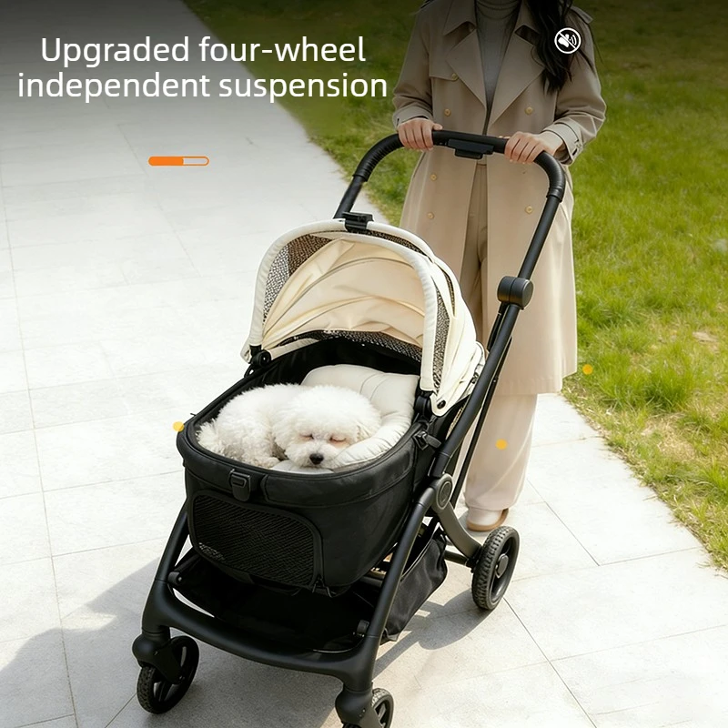 Carrito plegable para perros y gatos pequeños y medianos - paseo