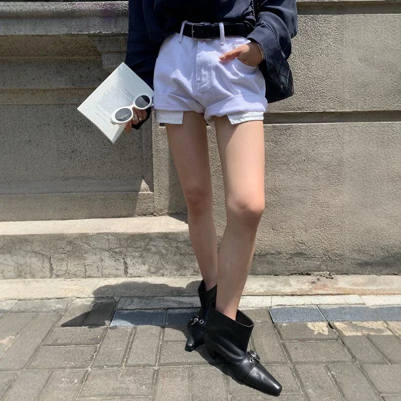 Fashion Pointed Toe Low Heel Women Chelsea Boots Ladies Elegant Belt Buckle Mordern Short Booties - imagen 4