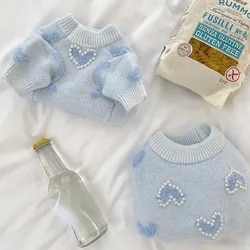 Suéter azul para perros - Ropa de invierno cálida, suave y cómoda