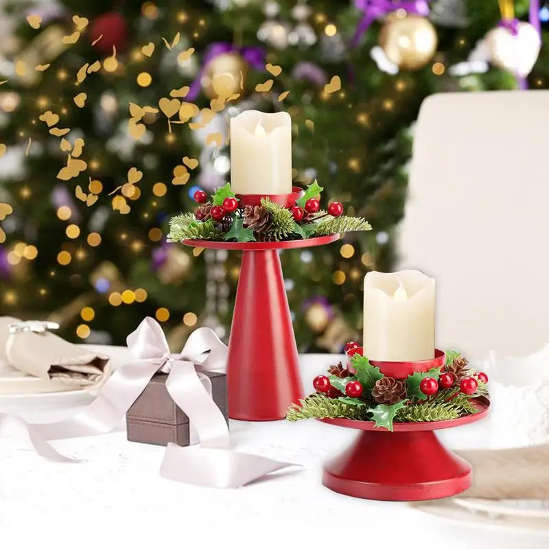 Candelabros de pilar de Metal, 2 piezas, candelabros para boda, hogar, sala de estar, centros de mesa, decoración navideña - imagen 2