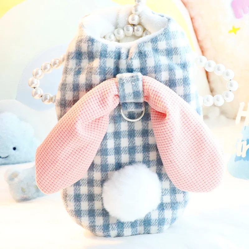 Vêtements pour chiens au Design de lapin mignon, gilet à carreaux pour chiens et chats, adapté aux petits chiens, vêtements pour chiots - imagen 2