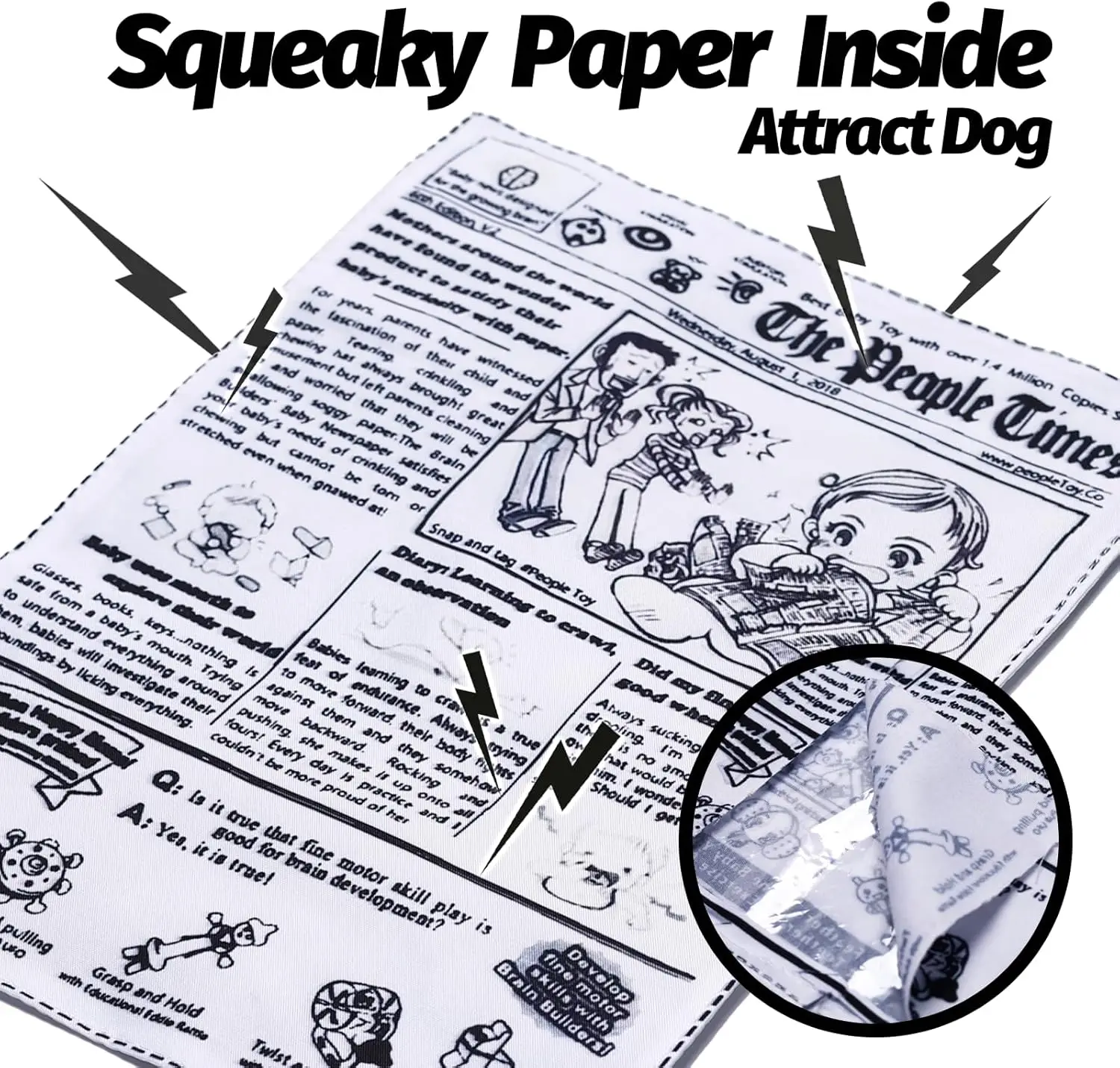 4 Uds. Divertidos juguetes para perros chirriantes de póker de periódico, juguetes interactivos de felpa con papel arrugado para perros pequeños, medianos y grandes - imagen 2