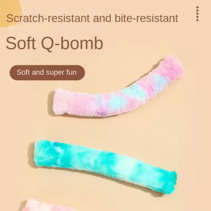 Almohada de felpa con gradiente para gato, palos para masticar y provocar, palos de dentición, almohada de juguete para gato de entretenimiento