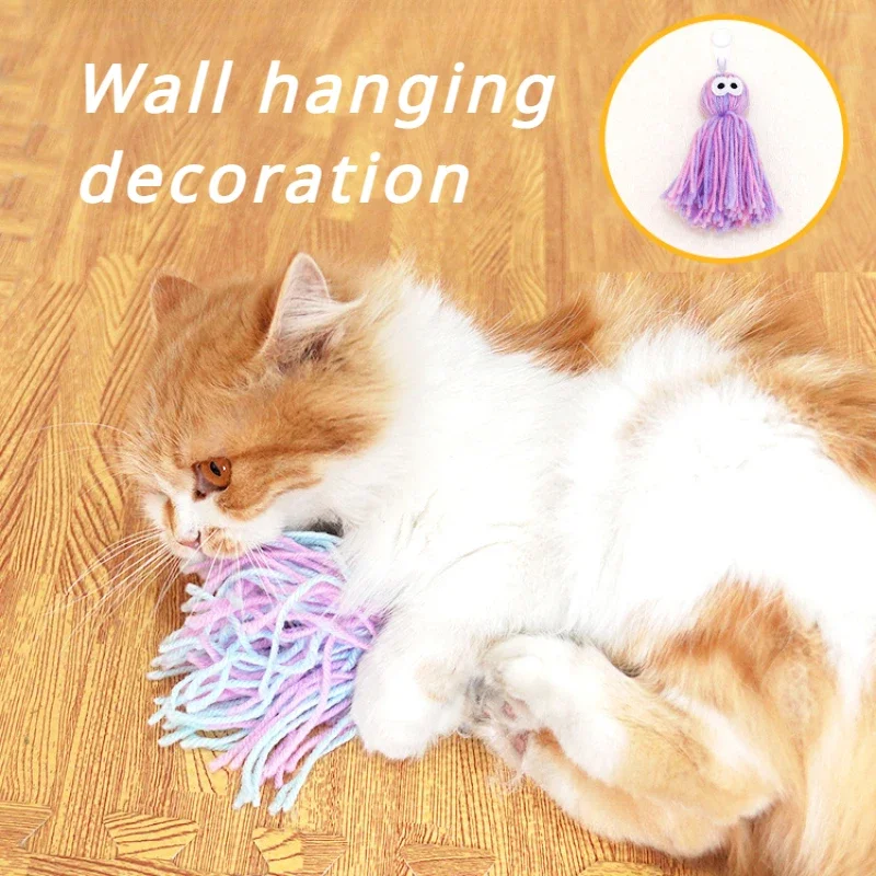 Wool Octopus Doll Cat Toy for Kitten Cute Pet Products Self-healing Plush Balls Pet Toy Bite Resistant Cat Supplies Dropshipping - imagen 3