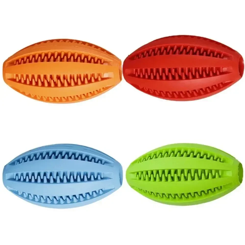 Bolas de goma interactivas para perros, juguetes para masticar divertidos, Bola de Limpieza de dientes para mascotas, alimentador de comida lenta de entrenamiento - imagen 4