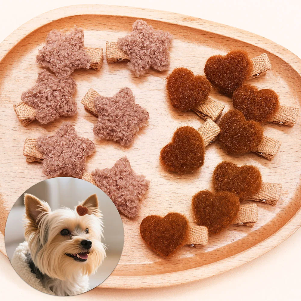 50 Uds. Pinzas para el pelo para perros pequeños y bonitos, clips de aleación para cachorros y perros, accesorios para el cabello, accesorios suaves y cómodos para el cabello para mascotas