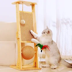 Rascador para gatos con protector de sofá, sisal y bola