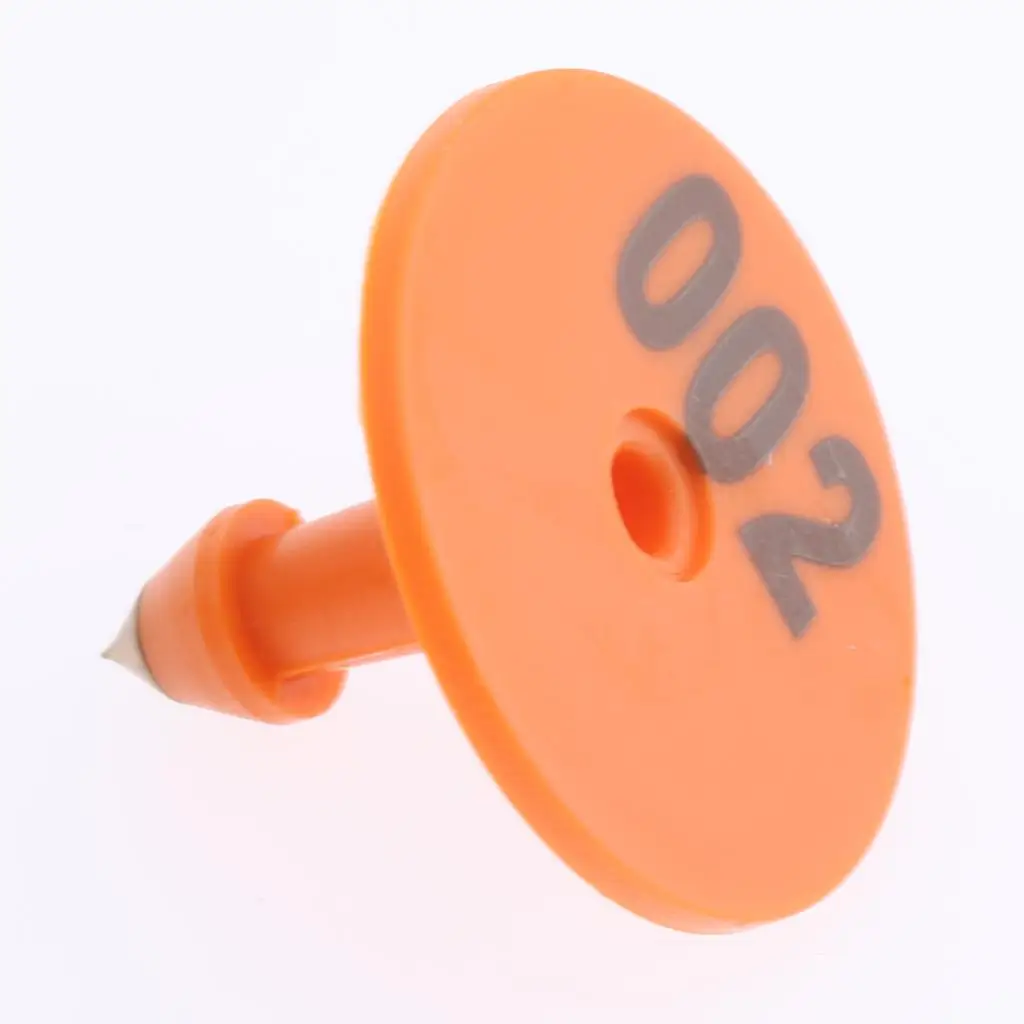 100PCS Small Numbered Livestock Ear Tag for Pig Cow Cattle Goat Sheep Orange