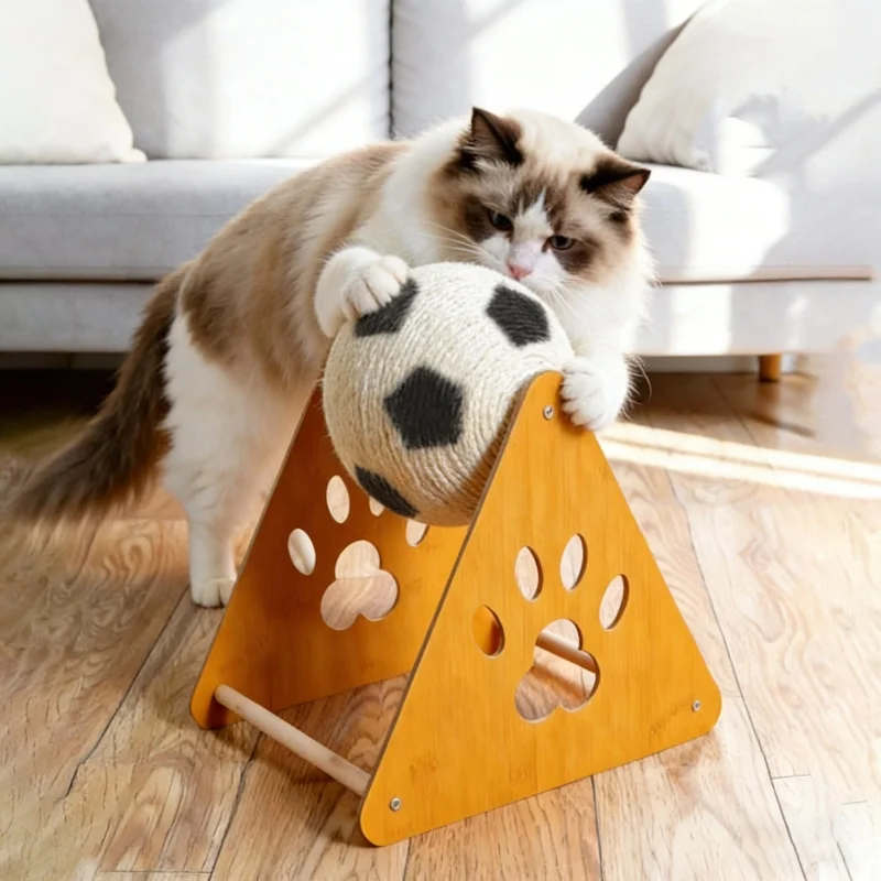 Pelota rascadora sisal interactiva para gatos – vertical resistente - imagen 3