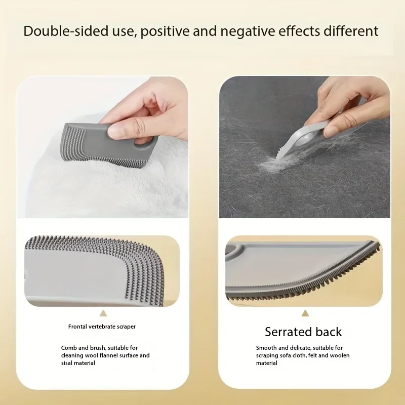 Cepillo de depilación para mascotas 2 en 1, silicona suave, adecuado para gatos y perros, perfecto para limpiar muebles y ropa - imagen 5