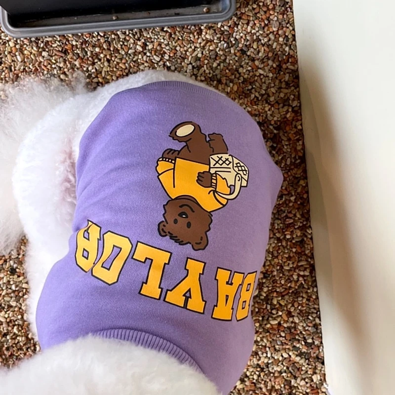 Jersey con estampado de oso para perros pequeños, sudaderas con capucha para perros, ropa para mascotas, abrigo de invierno para perros, Chihuahua, ropa Bichon, niñas rosas - imagen 4