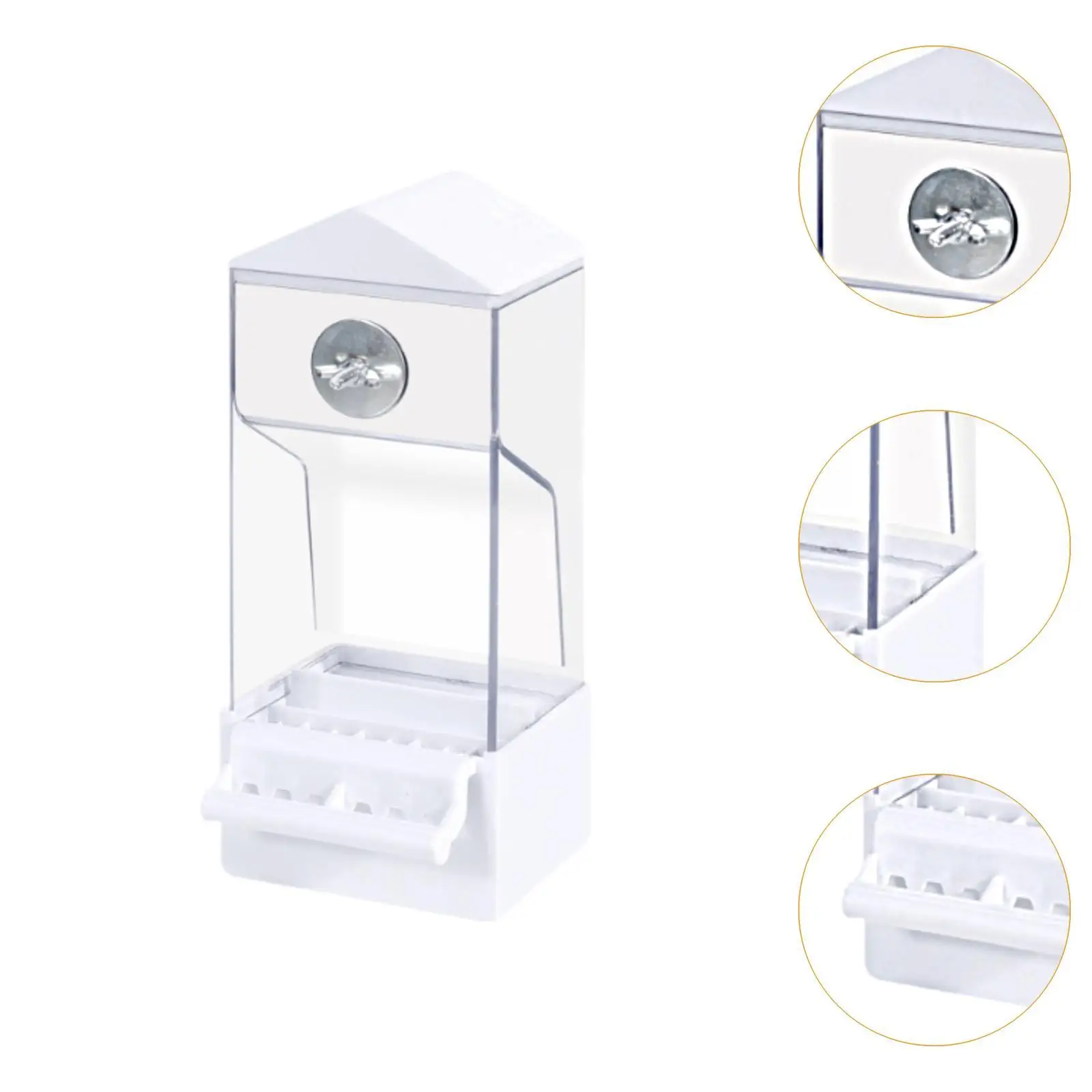 Bird Food Feeder Automatic Bird Feeder Cage Hanging with Perch Clear Indoor Bird Cage Feeder Less Mess Bird Feeder for Conure