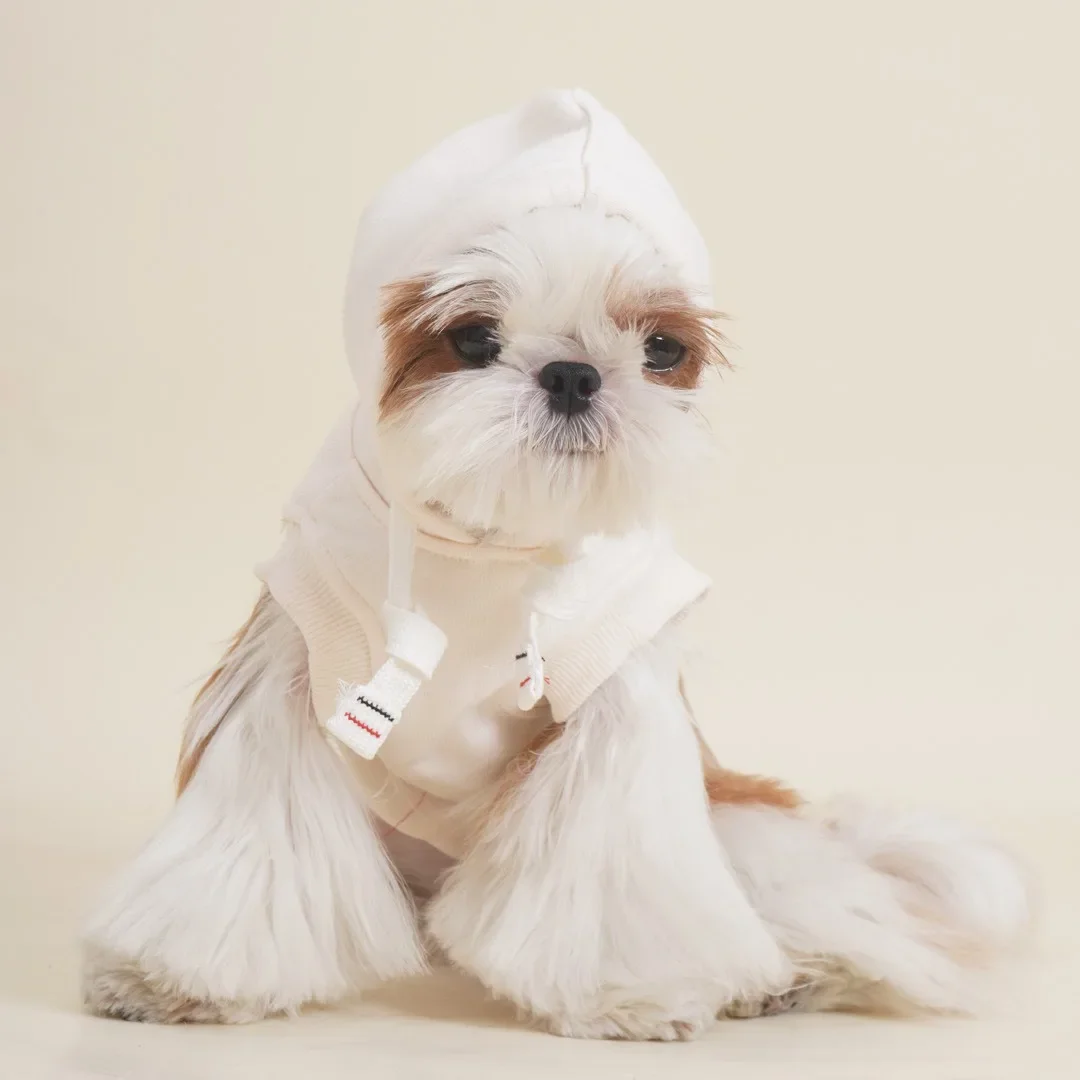 Sudadera con capucha para mascotas, ropa para perros pequeños, media falda a cuadros, Schnauzer, Otoño e Invierno - imagen 2