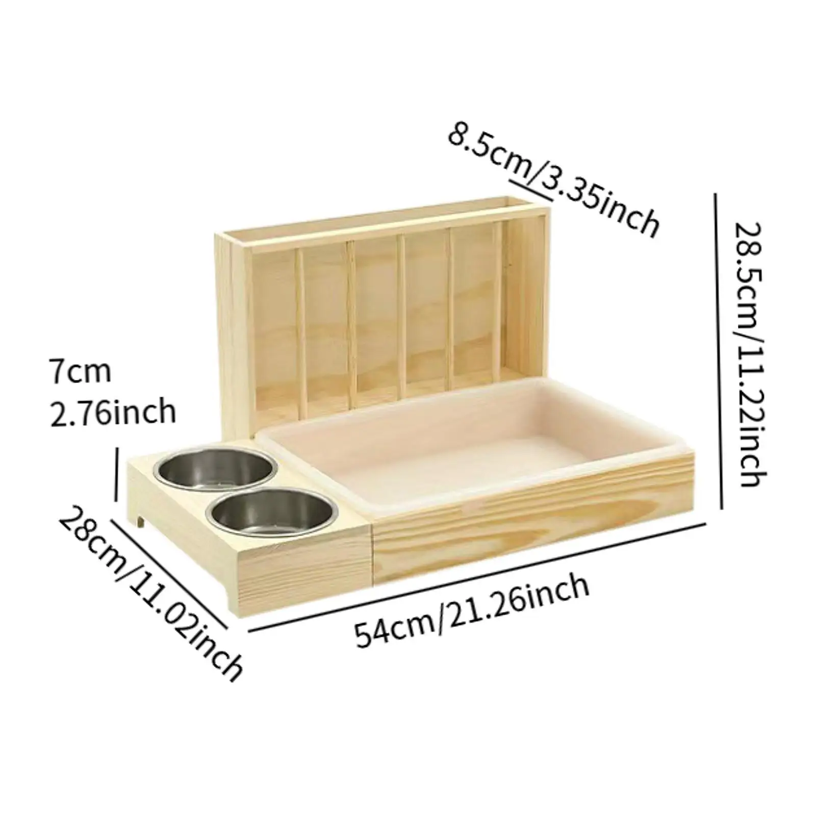 3 in 1 Rabbit Hay Feeder with Litter Box,Wooden,Food Feeding Hay Manger with Bowls Bunny Hay Feeder for Small Animals Hamster