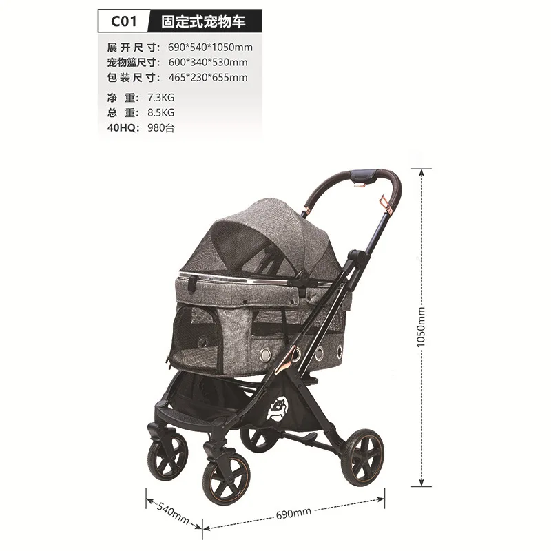 Transportín pliable ligero para perros y gatos – Viajes al aire libre - imagen 4