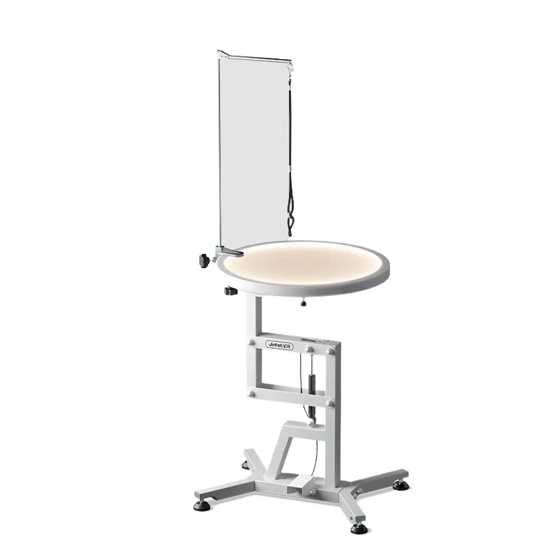 Mesa de belleza luminosa para mascotas, tienda de mascotas, mesa de belleza plegable con elevación de presión de aire para gatos y perros, mesas redondas para cizalla y recorte - imagen 3