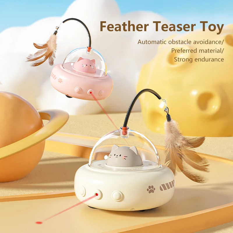 Varita interactiva OVNI con campana para gatos – Plumas de repuesto - imagen 2