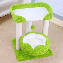 Árbol rascador para gatos con nido y tabla de sisal resistente a arañazos