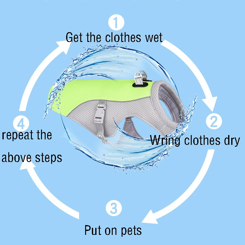 Chaleco Refrescante con Hielo para Perros con Ropa de Malla de Verano - imagen 2