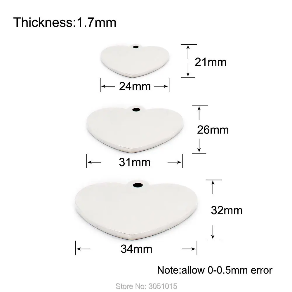 20 piezas de acero inoxidable para identificación de mascotas, etiqueta para gato, nombre, Collar para perro, etiqueta personalizada con nombre de corazón, teléfono, placa antipérdida de doble cara personalizada para mascotas - imagen 2