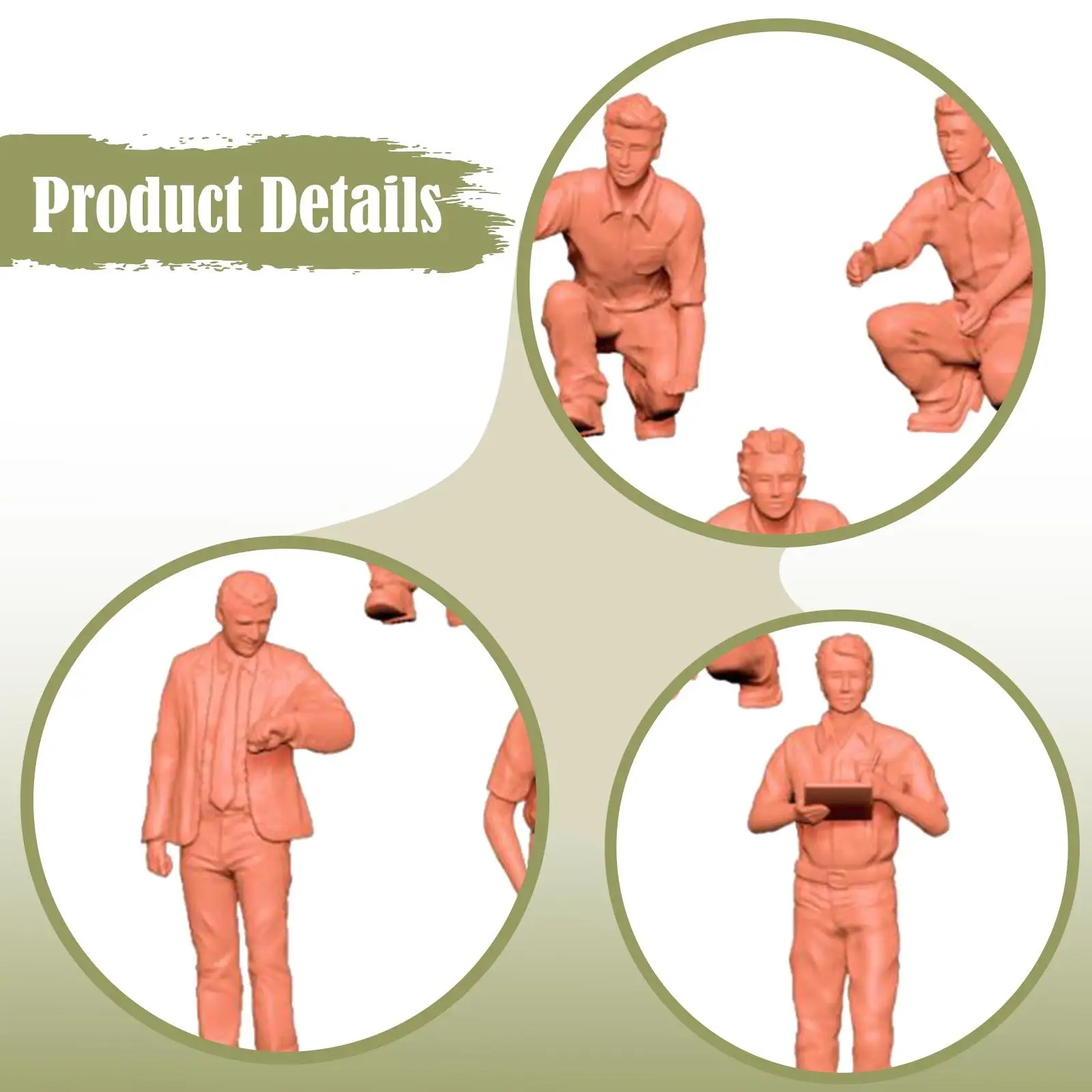 Figuras en miniatura a escala 5x 1:64, accesorios de diseño pequeño, decoración, proyectos de bricolaje, Dioramas, Mini figuritas de personas, decoración de micropaisaje - imagen 4